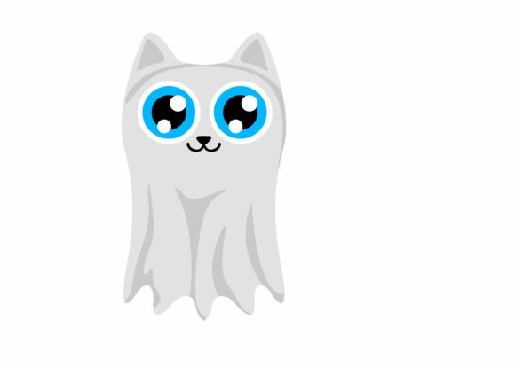 Cute Ghost Cat SVG: Halloween Graphics for Crafts