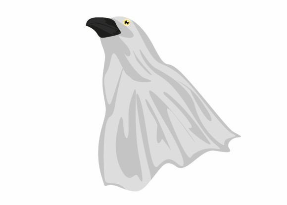 Cute Ghost Crow SVG: Halloween Graphics for Crafts