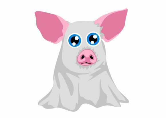 Cute Ghost Pig SVG: Halloween Graphics for Crafts