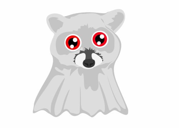 Cute Ghost Raccoon SVG: Halloween Graphics for Crafts