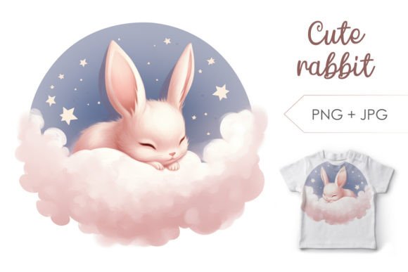 Cute Sleep Bunny Illustrations for Branding