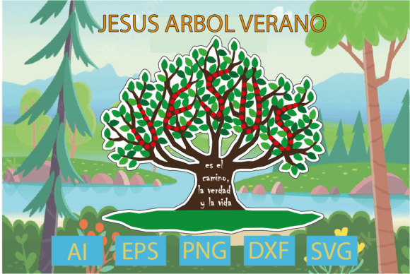 Jesús Árbol Verano: T-Shirt Designs & Assets