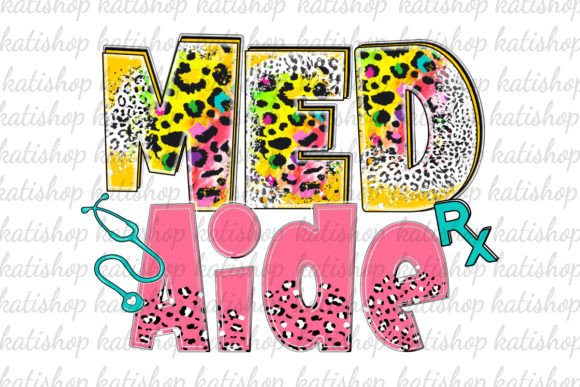 Med Aide CMA Nurse Leopard Graphics & Crafts