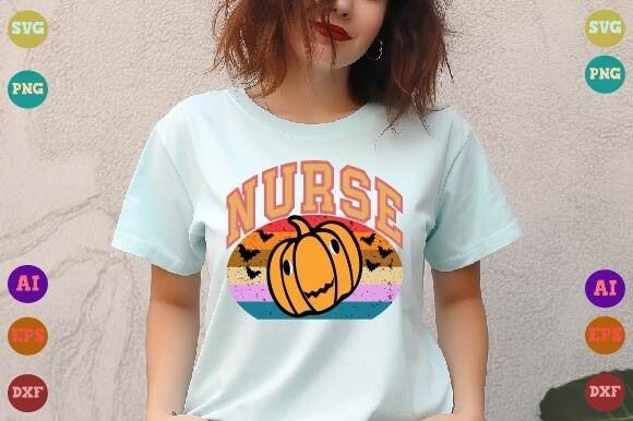 Nurse Pumpkin Halloween Graphics for Crafts