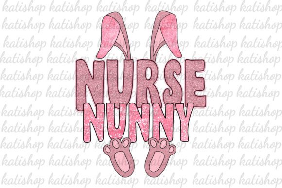 Pink Nurse Bunny Easter Graphics for Crafts