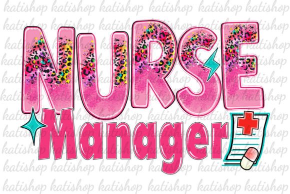 Pink Nurse Manager Cheetah Graphics for Crafts
