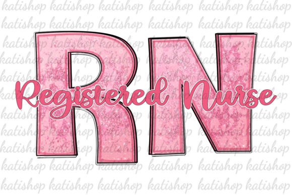 Pink RN Glitter Graphics for Crafts