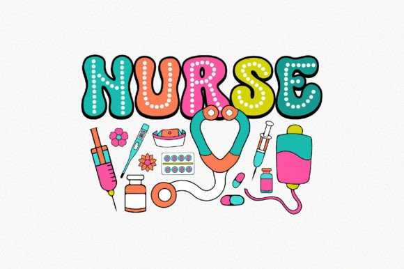 Retro Nurse Graphics for Crafts & Branding