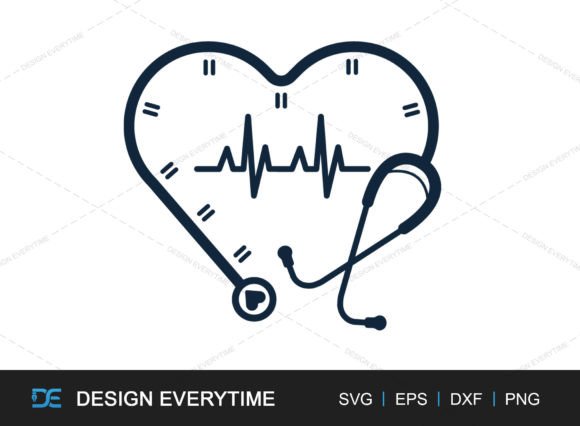 Review: Heart Shape Stethoscope Clock SVG for Embroidery