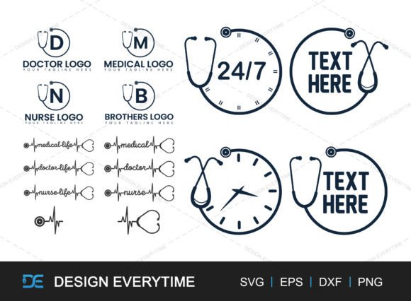 Stethoscope Clock SVG for Crafts & Graphics
