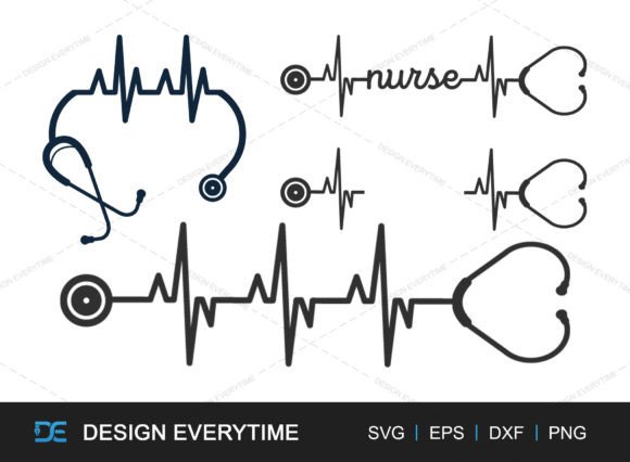 Stethoscope Heart Beat SVG: Graphics for Crafts