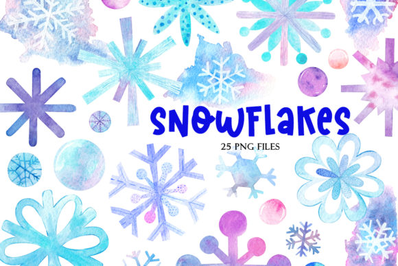 Watercolor Snowflakes: Elegant Illustrations